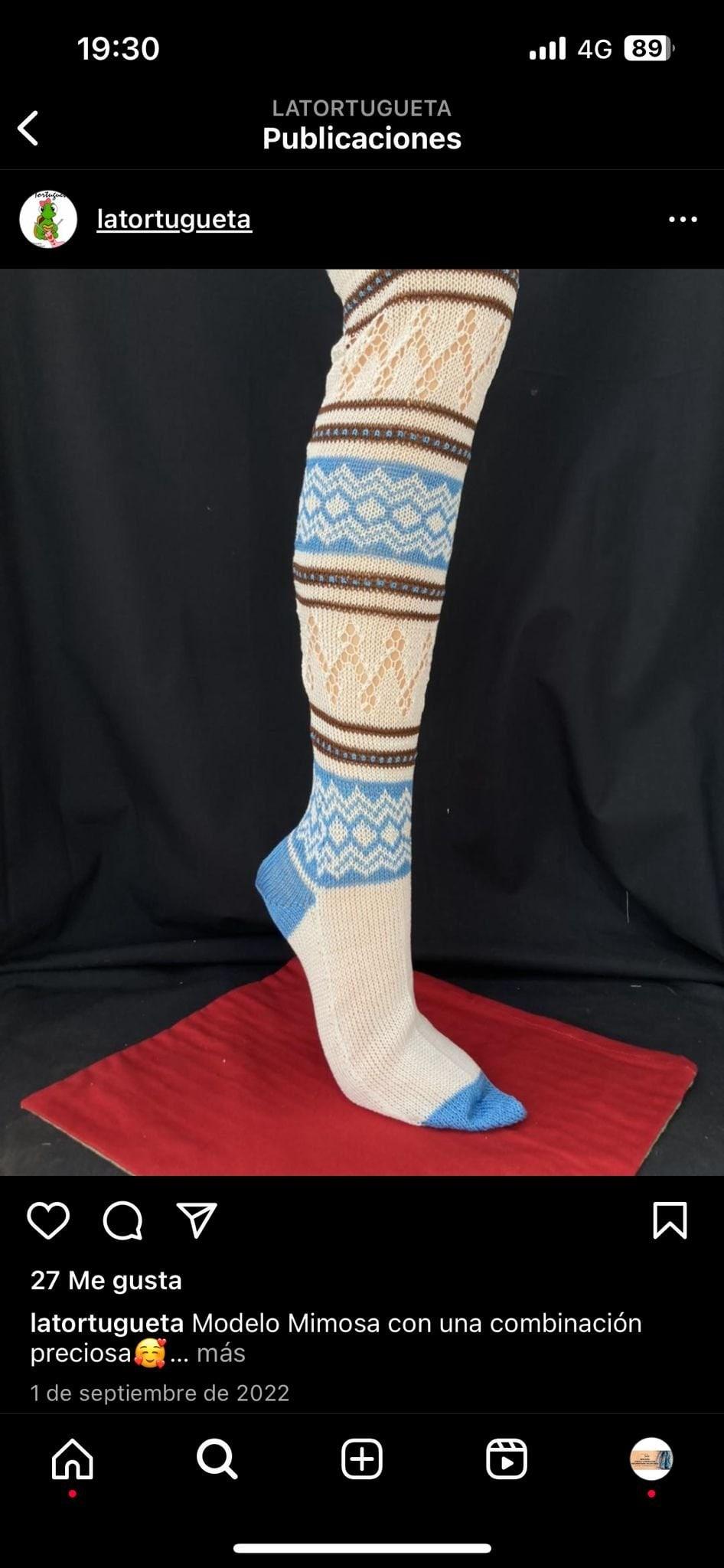 Mimosa · calcetines artesanales · vista 1